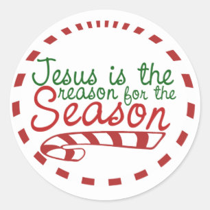 Jesus ist der Grund für die Weihnachtszeit Runder Aufkleber
