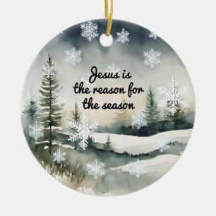 Jesus ist der Grund für die Wintersaison Keramik Ornament