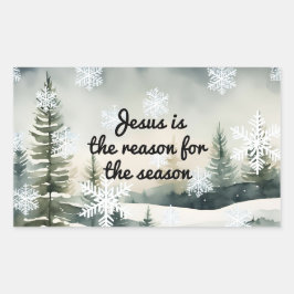 Jesus ist der Grund für die Wintersaison Rechteckiger Aufkleber