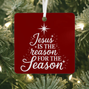 Jesus ist der Grund für diese christliche Jahresze Ornament Aus Metall