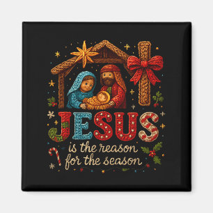 Jesus ist der Grund für Saison-Garn-Häkeln Kunst D Magnet