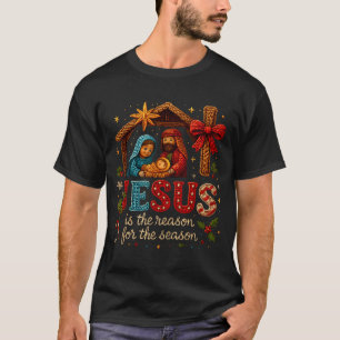 Jesus ist der Grund für Saisons Garn Häkeln Kunst  T-Shirt