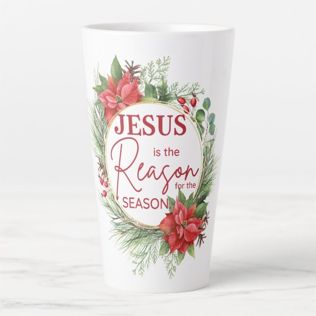 Jesus ist der Grund für Weihnachten der Jahreszeit Milchtasse (Vorderseite)