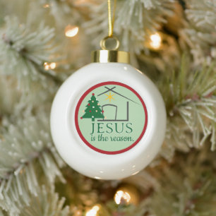 Jesus ist der Grund Glaube basiert Keramik Kugel-Ornament