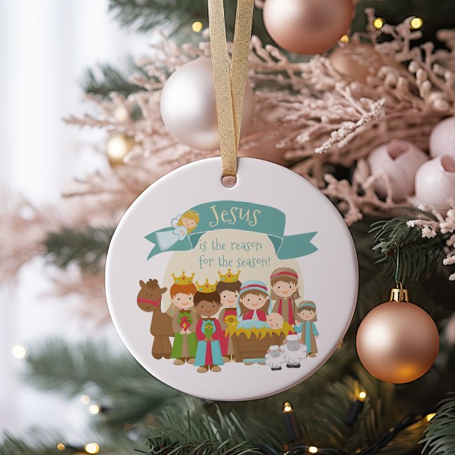 "Jesus ist der Grund" Krippe Keramik Ornament (Von Creator hochgeladen)