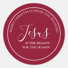 Jesus ist der Grund | Personalisierte Weihnachten Runder Aufkleber