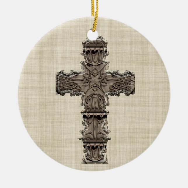 "Jesus ist der Grund während der Jahreszeit" Keramikornament (Vorne)