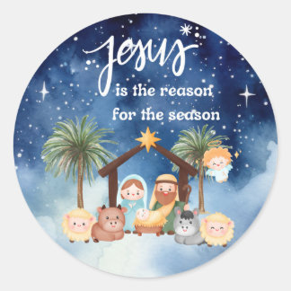 Jesus ist der Grund, warum Nativticker Runder Aufkleber