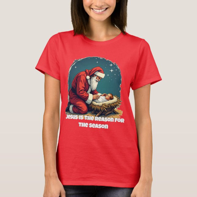 Jesus ist der Grund Weihnachts-T - Shirt (Vorderseite)