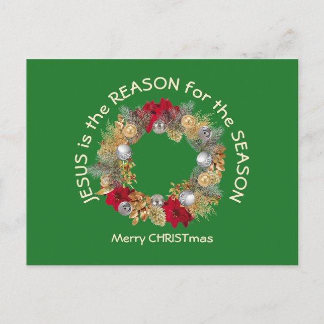 JESUS IST DER GRUND Weihnachtsurlaub Postkarte (Vorderseite)