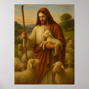 Jesus ist der Hirte #2™ LDS-Wandkunstposter Poster