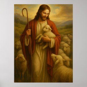 Jesus ist der Hirte #3™ LDS-Wandkunstposter Poster