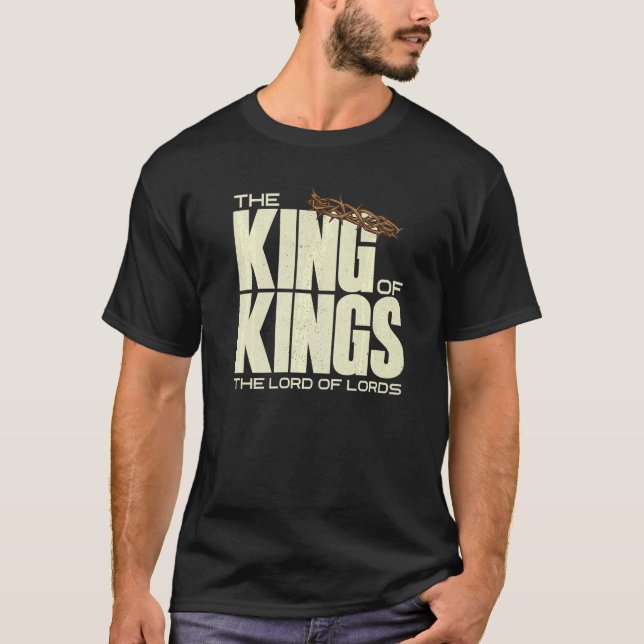 Jesus ist der König der Könige Kreuzkronen T-Shirt (Vorderseite)