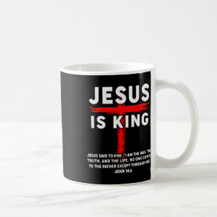 Jesus ist der König Männer Frauen Christliche Cros Kaffeetasse