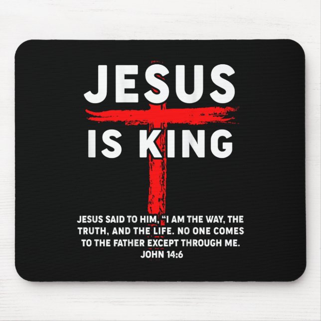Jesus ist der König Männer Frauen Christliche Cros Mousepad (Vorne)
