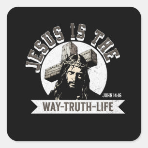 Jesus ist der Weg der Wahrheit und des Lebens Quadratischer Aufkleber