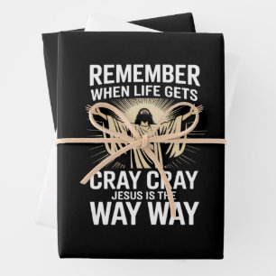 Jesus ist der Weg Weihnachten Lustig Glaube Religi Geschenkpapier Set