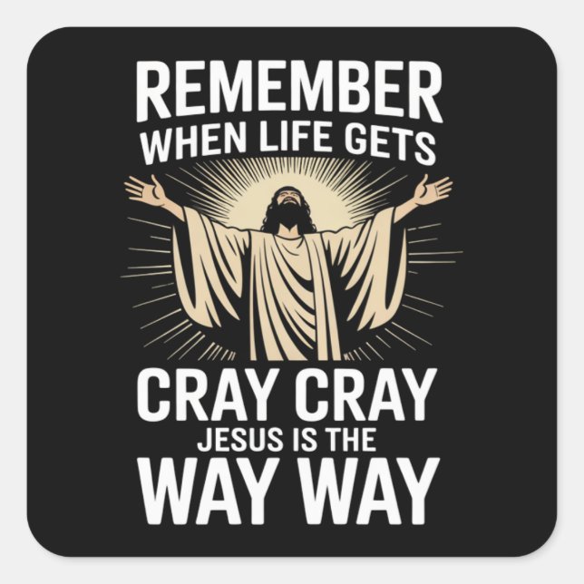 Jesus ist der Weg Weihnachten Lustig Glaube Religi Quadratischer Aufkleber (Vorderseite)