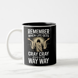 Jesus ist der Weg Weihnachten Lustig Glaube Religi Zweifarbige Tasse