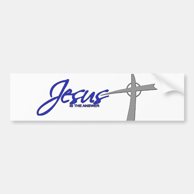 Jesus ist die Antwort Autoaufkleber (Vorne)