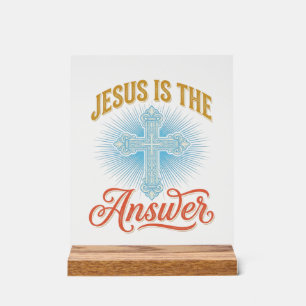 Jesus ist die Antwort Christliches Kreuz Vektor De Acrylschild