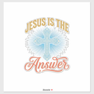 Jesus ist die Antwort Christliches Kreuz Vektor De Aufkleber