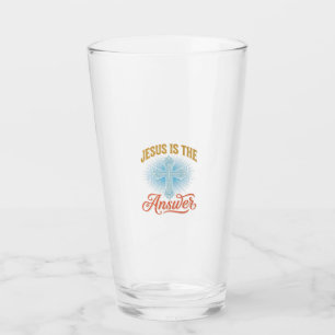 Jesus ist die Antwort Christliches Kreuz Vektor De Glas