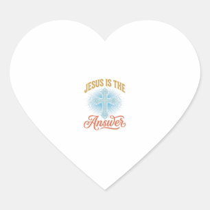 Jesus ist die Antwort Christliches Kreuz Vektor De Herz-Aufkleber