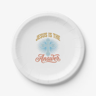 Jesus ist die Antwort Christliches Kreuz Vektor De Pappteller