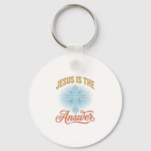Jesus ist die Antwort Christliches Kreuz Vektor De Schlüsselanhänger