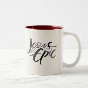 Jesus ist die Christliche Kalligraphie des Epische Zweifarbige Tasse