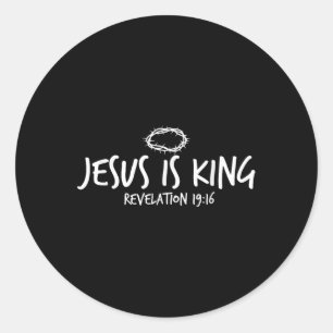 Jesus ist die Königsoffenbarung 19_16 Christliche  Runder Aufkleber