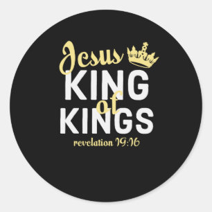 Jesus ist die Offenbarung der Königsbibel 19-16 Runder Aufkleber