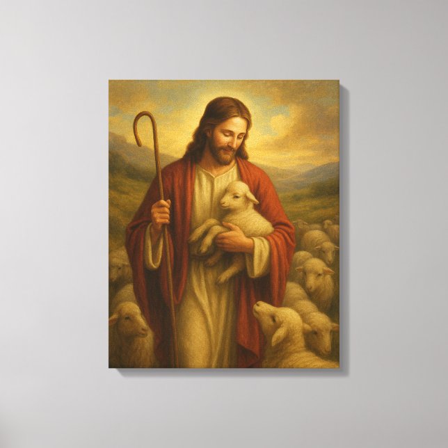 Jesus ist die Shephard #3™ LDS Wall Art Leinwand (Vorderseite)