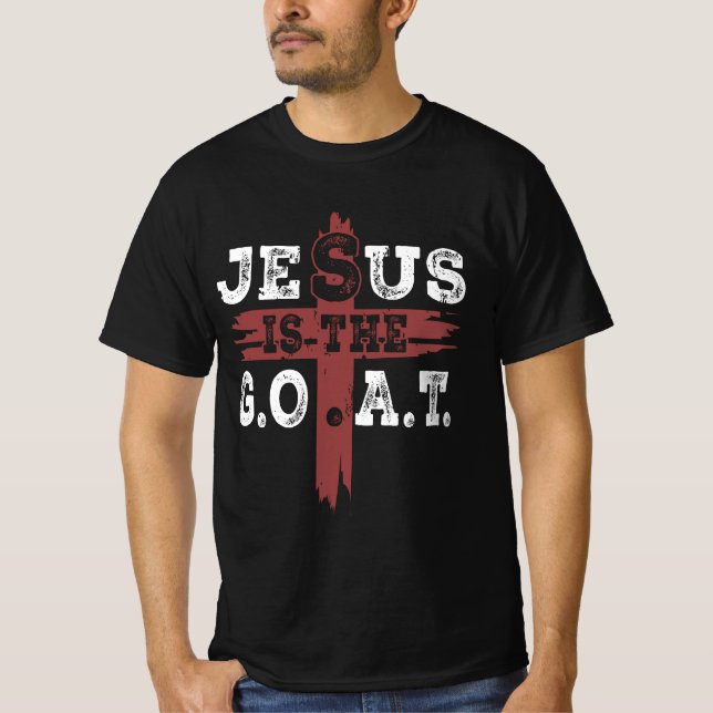 Jesus ist die Ziege Christlich groß die ganze Zeit T-Shirt (Vorderseite)