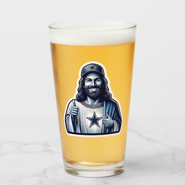 Jesus ist ein Dallas-Fan und trinkt Glas (Vorne (Gefüllt))