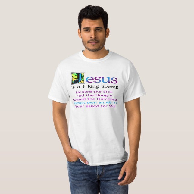 Jesus ist ein f--Königliberaler! T-Shirt (Vorne ganz)