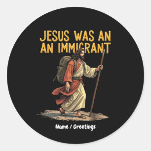 Jesus ist eine einzigartige Cross-Design-Unterstüt Runder Aufkleber