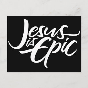 Jesus ist epische Lettering Christlich Christm Got Postkarte