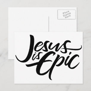 Jesus ist epische Schrift Religiöse Christliche Mo Postkarte