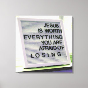 Jesus ist es wert, alles Christliche Zeichen zu ha Leinwanddruck
