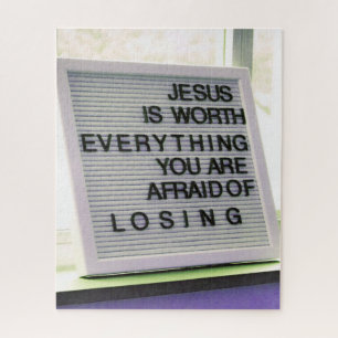 Jesus ist es wert, alles Christliche Zeichen zu ha Puzzle
