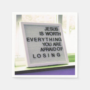 Jesus ist es wert, alles Christliche Zeichen zu ha Serviette