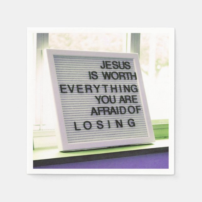 Jesus ist es wert, alles Christliche Zeichen zu ha Serviette (Vorderseite)