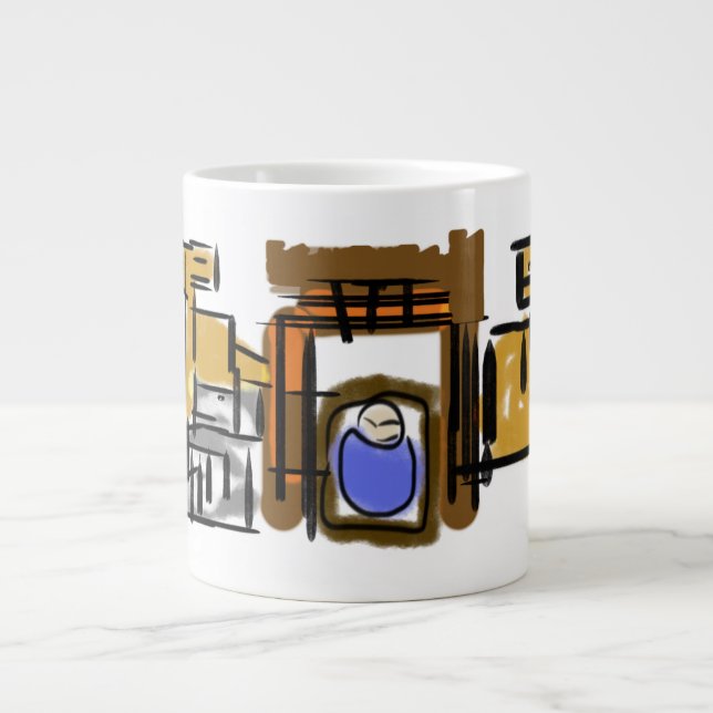 Jesus ist geboren Jumbo-Tasse (Vorderseite)