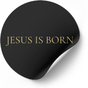 JESUS IST GEBOREN Minimalistische Weihnachtssticke Runder Aufkleber
