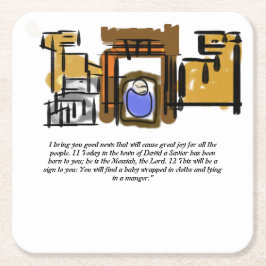 Jesus ist geboren rechteckiger pappuntersetzer