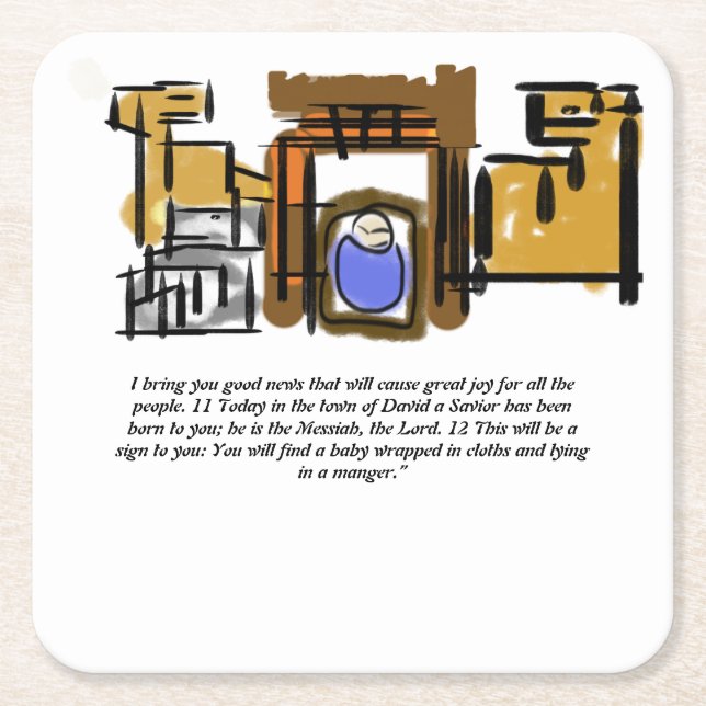 Jesus ist geboren rechteckiger pappuntersetzer (Vorderseite)