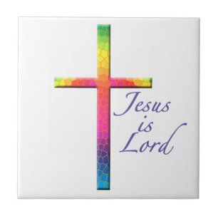 Jesus ist Herr-Bunte Kreuz Fliese