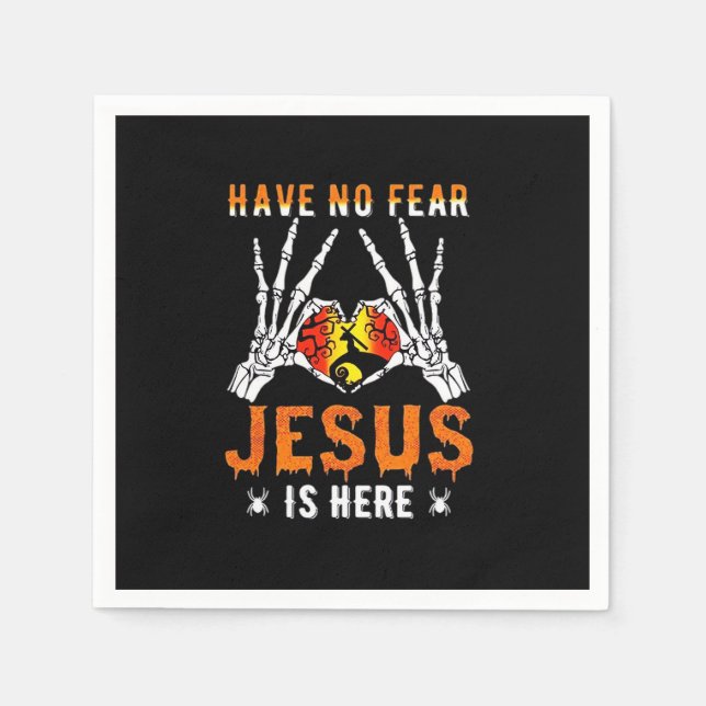 Jesus ist Herz-Skelett-Hand Serviette (Vorderseite)